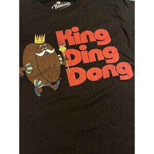Hostess King Ding Dong Graphic Print T-Shirt MEDIUM Black Snack Food Promo Logo